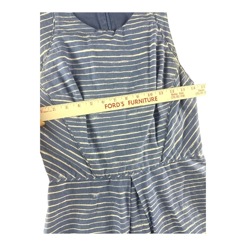 GAP Womens Blue White Striped Linen Cotton Fit & Flare Dress Size 4 Sleeveless - Picture 5 of 8